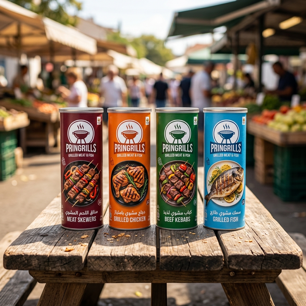 Pringrills — 4 flavours: Meat, Chicken, Kebab, Fish